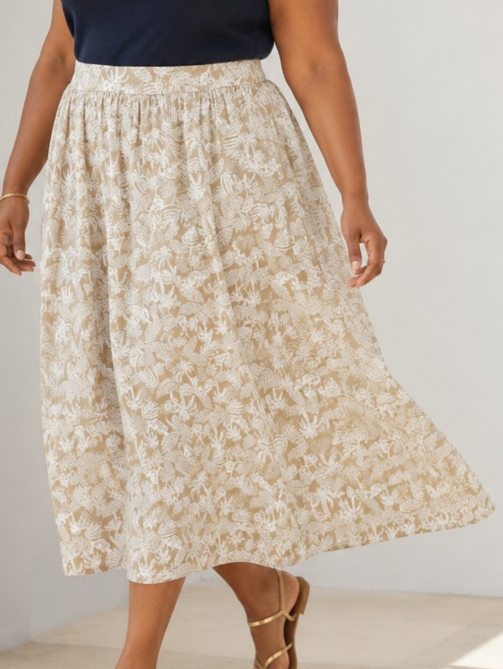 NWT J.Jill Satin A Line Maxi Skirt Tropical Escape 2X